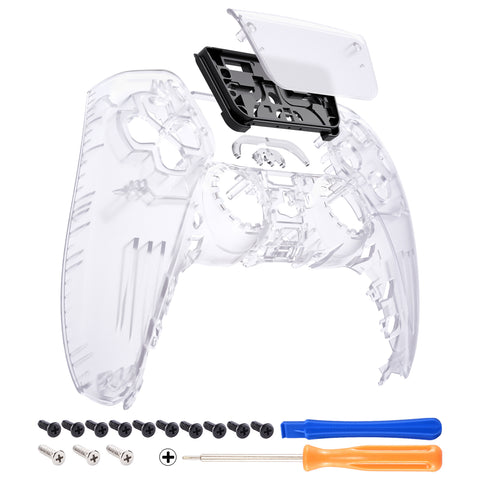 eXtremeRate Clear Touchpad Front Housing Shell Compatible with ps5 Controller BDM-010/020/030/040, DIY Replacement Shell Custom Touch Pad Cover Compatible with ps5 Controller - ZPFM5001G3