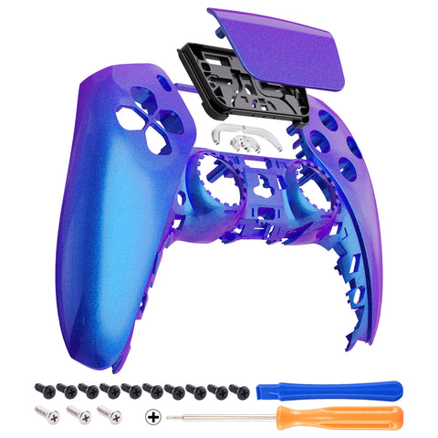 eXtremeRate Chameleon Purple Blue Touchpad Front Housing Shell Compatible with ps5 Controller BDM-010/020/030/040, DIY Replacement Shell Custom Touch Pad Cover Compatible with ps5 Controller - ZPFP3001G3