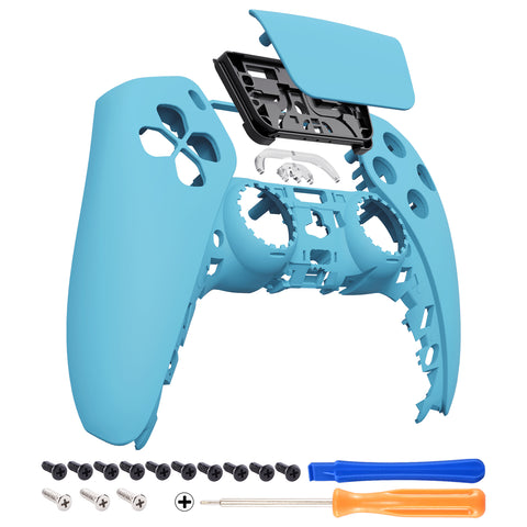 eXtremeRate Heaven Blue Touchpad Front Housing Shell Compatible with ps5 Controller BDM-010/020/030/040, DIY Replacement Shell Custom Touch Pad Cover Faceplate Compatible with ps5 Controller - ZPFP3011G3