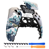 eXtremeRate The Great Wave Pattern Touchpad Front Housing Shell Compatible with ps5 Controller BDM-010/020/030/040/050, DIY Replacement Shell Custom Touch Pad Cover Compatible with ps5 Controller - ZPFT1006G3