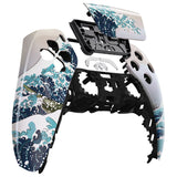 eXtremeRate The Great Wave Pattern Touchpad Front Housing Shell Compatible with ps5 Controller BDM-010/020/030/040/050, DIY Replacement Shell Custom Touch Pad Cover Compatible with ps5 Controller - ZPFT1006G3