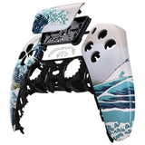 eXtremeRate The Great Wave Pattern Touchpad Front Housing Shell Compatible with ps5 Controller BDM-010/020/030/040/050, DIY Replacement Shell Custom Touch Pad Cover Compatible with ps5 Controller - ZPFT1006G3