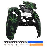 eXtremeRate Green Weeds Touchpad Front Housing Shell Compatible with ps5 Controller BDM-010/020/030/040/050, DIY Replacement Shell Custom Touch Pad Cover Compatible with ps5 Controller - ZPFT1011G3