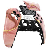 eXtremeRate Cosmic Pink Gold Marble Touchpad Front Housing Shell Compatible with ps5 Controller BDM-010/020/030/040, DIY Replacement Shell Custom Touch Pad Cover Compatible with ps5 Controller - ZPFT1045G3