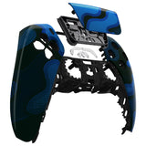 eXtremeRate Blue Black Camouflage Touchpad Front Housing Shell Compatible with ps5 Controller BDM-010/020/030/040, DIY Replacement Shell Custom Touch Pad Cover Compatible with ps5 Controller - ZPFT1050G3