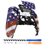 eXtremeRate Impression US Flag Touchpad Front Housing Shell Compatible with ps5 Controller BDM-010/020/030/040/050, DIY Replacement Shell Custom Touch Pad Cover Compatible with ps5 Controller - ZPFT1055G3