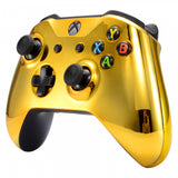 eXtremeRate Chrome Gold Front Housing Shell Faceplate Side Rails Panel for Xbox One X & One S Controller - ZSXOFD01