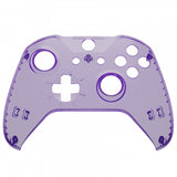 eXtremeRate Transparent Clear Atomic Purple Top Shell Front Housing Faceplate Replacement Parts with Side Rails Panel for Xbox One X & One S Controller (Model 1708) - ZSXOFX17