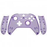 eXtremeRate Transparent Clear Atomic Purple Top Shell Front Housing Faceplate Replacement Parts with Side Rails Panel for Xbox One X & One S Controller (Model 1708) - ZSXOFX17