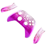 eXtremeRate Ice Flake Magenta Replacement Handles Shell for Xbox Series X / S Controller, Custom Side Rails Panels Front Housing Shell Faceplate for Xbox Core Controller - Controller NOT Included - ZX3D408