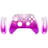 eXtremeRate Ice Flake Magenta Replacement Handles Shell for Xbox Series X / S Controller, Custom Side Rails Panels Front Housing Shell Faceplate for Xbox Core Controller - Controller NOT Included - ZX3D408