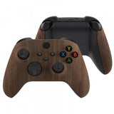 eXtremeRate Soft Touch Wood Grain Replacement Handles Shell for Xbox Series X Controller, Custom Side Rails Panels Front Housing Shell Faceplate for Xbox Series S Controller - Controller NOT Included - ZX3D415