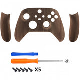 eXtremeRate Soft Touch Wood Grain Replacement Handles Shell for Xbox Series X Controller, Custom Side Rails Panels Front Housing Shell Faceplate for Xbox Series S Controller - Controller NOT Included - ZX3D415