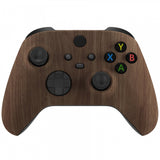 eXtremeRate Soft Touch Wood Grain Replacement Handles Shell for Xbox Series X Controller, Custom Side Rails Panels Front Housing Shell Faceplate for Xbox Series S Controller - Controller NOT Included - ZX3D415