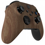 eXtremeRate Soft Touch Wood Grain Replacement Handles Shell for Xbox Series X Controller, Custom Side Rails Panels Front Housing Shell Faceplate for Xbox Series S Controller - Controller NOT Included - ZX3D415