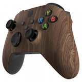 eXtremeRate Soft Touch Wood Grain Replacement Handles Shell for Xbox Series X Controller, Custom Side Rails Panels Front Housing Shell Faceplate for Xbox Series S Controller - Controller NOT Included - ZX3D415