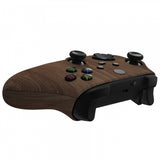 eXtremeRate Soft Touch Wood Grain Replacement Handles Shell for Xbox Series X Controller, Custom Side Rails Panels Front Housing Shell Faceplate for Xbox Series S Controller - Controller NOT Included - ZX3D415