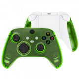 eXtremeRate Clear Green Replacement Handles Shell for Xbox Series X Controller, Custom Side Rails Panels Front Housing Shell Faceplate for Xbox Series S Controller - Controller NOT Included - ZX3M503