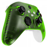 eXtremeRate Clear Green Replacement Handles Shell for Xbox Series X Controller, Custom Side Rails Panels Front Housing Shell Faceplate for Xbox Series S Controller - Controller NOT Included - ZX3M503