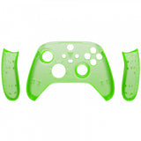 eXtremeRate Clear Green Replacement Handles Shell for Xbox Series X Controller, Custom Side Rails Panels Front Housing Shell Faceplate for Xbox Series S Controller - Controller NOT Included - ZX3M503