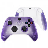 eXtremeRate Clear Atomic Purple Replacement Handles Shell for Xbox Series X Controller, Custom Side Rails Panels Front Housing Shell Faceplate for Xbox Series S Controller - Controller NOT Included - ZX3M505