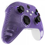 eXtremeRate Clear Atomic Purple Replacement Handles Shell for Xbox Series X Controller, Custom Side Rails Panels Front Housing Shell Faceplate for Xbox Series S Controller - Controller NOT Included - ZX3M505