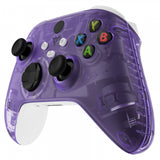 eXtremeRate Clear Atomic Purple Replacement Handles Shell for Xbox Series X Controller, Custom Side Rails Panels Front Housing Shell Faceplate for Xbox Series S Controller - Controller NOT Included - ZX3M505