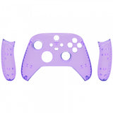 eXtremeRate Clear Atomic Purple Replacement Handles Shell for Xbox Series X Controller, Custom Side Rails Panels Front Housing Shell Faceplate for Xbox Series S Controller - Controller NOT Included - ZX3M505