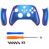 eXtremeRate Chameleon Purple Blue Replacement Handles Shell for Xbox Series X Controller, Custom Side Rails Panels Front Housing Shell Faceplate for Xbox Series S Controller - Controller NOT Included - ZX3P301