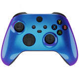 eXtremeRate Chameleon Purple Blue Replacement Handles Shell for Xbox Series X Controller, Custom Side Rails Panels Front Housing Shell Faceplate for Xbox Series S Controller - Controller NOT Included - ZX3P301