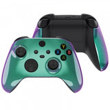 eXtremeRate Chameleon Green Purple Replacement Handles Shell for Xbox Series X Controller, Custom Side Rails Panels Front Housing Shell Faceplate for Xbox Series S Controller - Controller NOT Included - ZX3P302