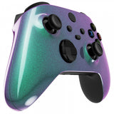 eXtremeRate Chameleon Green Purple Replacement Handles Shell for Xbox Series X Controller, Custom Side Rails Panels Front Housing Shell Faceplate for Xbox Series S Controller - Controller NOT Included - ZX3P302