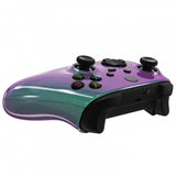 eXtremeRate Chameleon Green Purple Replacement Handles Shell for Xbox Series X Controller, Custom Side Rails Panels Front Housing Shell Faceplate for Xbox Series S Controller - Controller NOT Included - ZX3P302