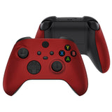 eXtremeRate Soft Touch Scarlet Red Replacement Handles Shell for Xbox Series X Controller, Custom Side Rails Panels Front Housing Shell Faceplate for Xbox Series S Controller - Controller NOT Included - ZX3P303