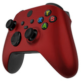 eXtremeRate Soft Touch Scarlet Red Replacement Handles Shell for Xbox Series X Controller, Custom Side Rails Panels Front Housing Shell Faceplate for Xbox Series S Controller - Controller NOT Included - ZX3P303