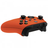 eXtremeRate Soft Touch Orange Replacement Handles Shell for Xbox Series X Controller, Custom Side Rails Panels Front Housing Shell Faceplate for Xbox Series S Controller - Controller NOT Included - ZX3P304