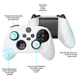 PlayVital Guardian Edition White Ergonomic Soft Anti-slip Controller Silicone Case Cover, Rubber Protector Skins with White Joystick Caps for Xbox Series S and Xbox Series X Controller - HCX3002