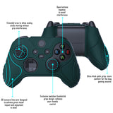 PlayVital Samurai Edition Racing Green Anti-slip Controller Grip Silicone Skin, Ergonomic Soft Rubber Protective Case Cover for Xbox Series S/X Controller with Black Thumb Stick Caps - WAX3004